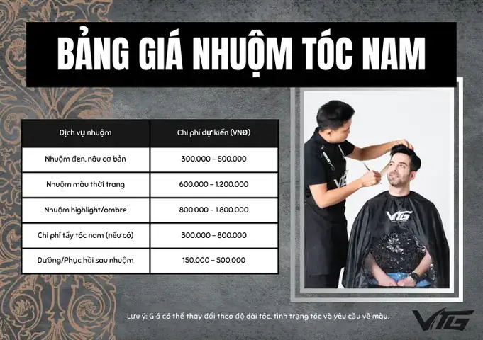 Giá Nhuộm Tóc Đen Nam Bao Nhiêu? Cập Nhật Chi Phí & Lưu Ý Quan Trọng 2026 Giá Nhuộm Tóc Đen Nam Bao Nhiêu? Cập Nhật Chi Phí & Lưu Ý Quan Trọng 2026