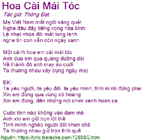 Lời Bài Hát Hoa Cài Mái Tóc: Ý Nghĩa, Hợp Âm Và Các Phiên Bản Phổ Biến