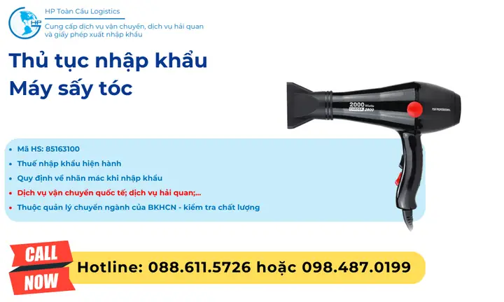 Mã Hs Máy Sấy Tóc 8516.31.00: Hướng Dẫn Chi Tiết Thủ Tục & Thuế Nhập Khẩu Mã Hs Máy Sấy Tóc 8516.31.00: Hướng Dẫn Chi Tiết Thủ Tục & Thuế Nhập Khẩu