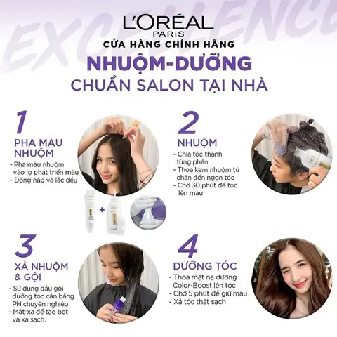 Hướng Dẫn Sử Dụng Thuốc Nhuộm Tóc L'oréal Excellence Chi Tiết Tại Nhà