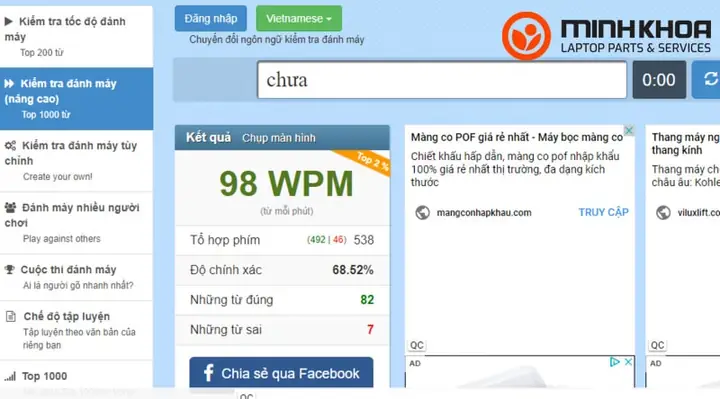 Kiểm Tra Tốc Độ Đánh Máy Tiếng Việt: Đo Lường Và Cải Thiện Chuẩn Xác