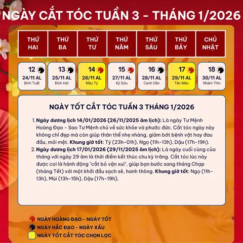 Lịch Cắt Tóc Ngày Âm: Ngày Đẹp Hút Tài Lộc, May Mắn Và Vận Khí Tốt 2026-2026