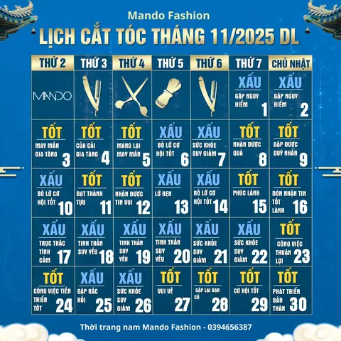 Lịch Cắt Tóc Tháng 11 Âm Lịch 2026: Chọn Ngày Tốt, Đón Vận May Tài Lộc Lịch Cắt Tóc Tháng 11 Âm Lịch 2026: Chọn Ngày Tốt, Đón Vận May Tài Lộc