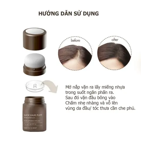 Phấn Che Khuyết Điểm Tóc The Face Shop Quick Hair Puff: Giải Pháp Tóc Thưa Tự Nhiên & Hiệu Quả