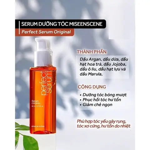 Tinh Dầu Dưỡng Tóc Mise En Scène Perfect Serum: Bí Quyết Phục Hồi Tóc Hư Tổn Hiệu Quả