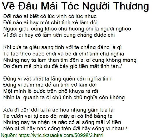 Về Đâu Mái Tóc Người Thương: Lời Bài Hát, Ý Nghĩa & Nguồn Gốc (ca Sĩ Quang Lê, Cẩm Ly, Hoài Lâm)