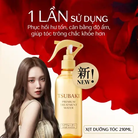 Xịt Dưỡng Tóc Tsubaki Đỏ: Phục Hồi Hư Tổn, Tóc Chắc Khỏe & Bóng Mượt Chuẩn Nhật